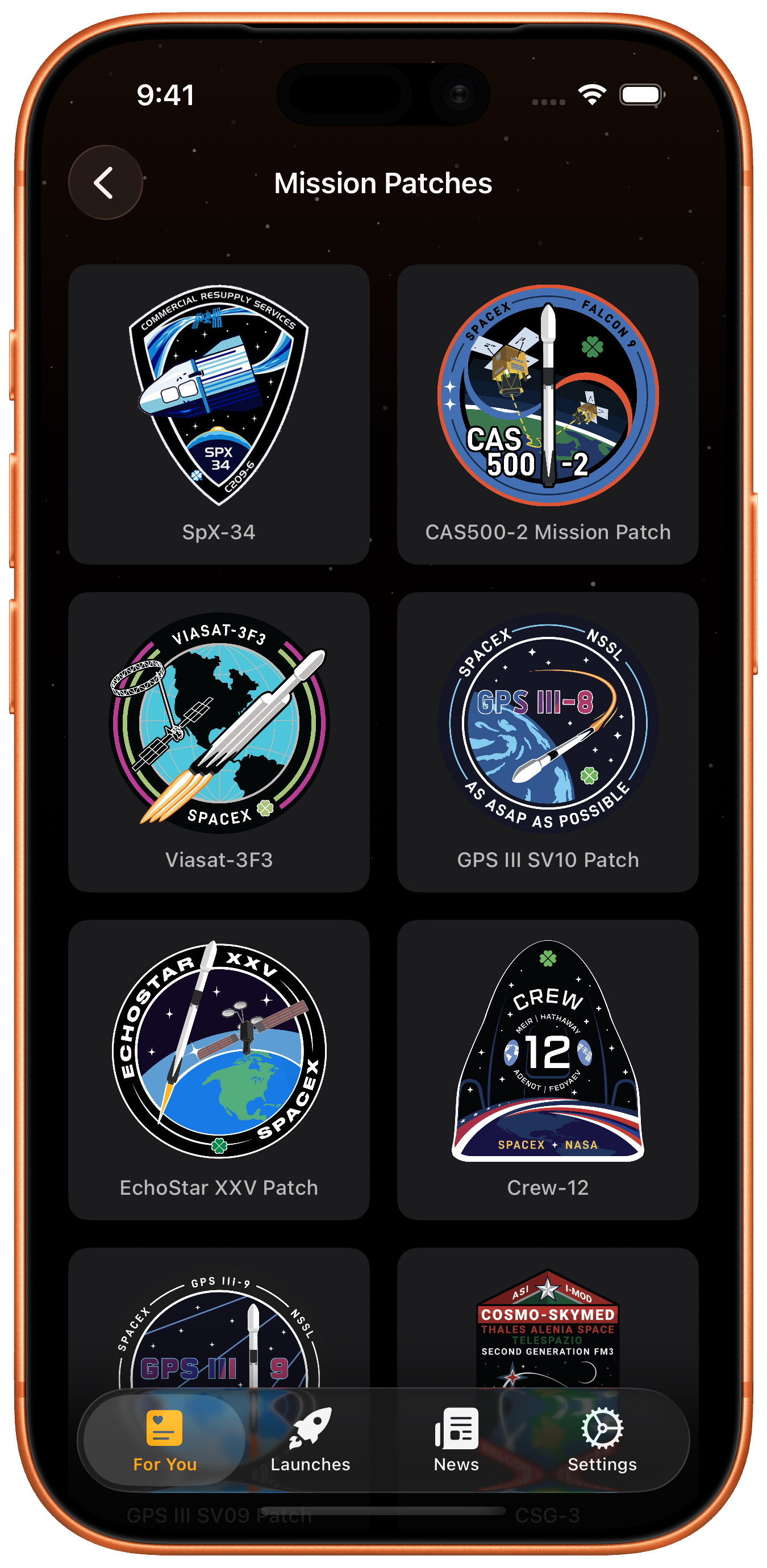 Mission patches